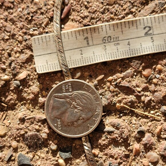 Lovely vintage 925 sterling silver ITALY etched lines herringbone 3 mm bracelet - Picture 14 of 16